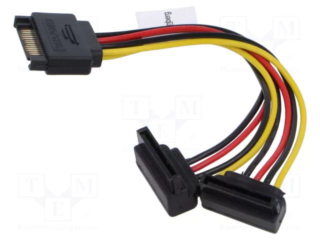 Cable: SATA; SATA plug,SATA plug angled x2; 0.15m LANBERG CA-SASA10CU-0015