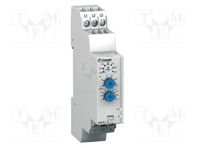 Voltage monitoring relay; for DIN rail mounting; M; SPDT; IP20 CROUZET CROUZET-MWU