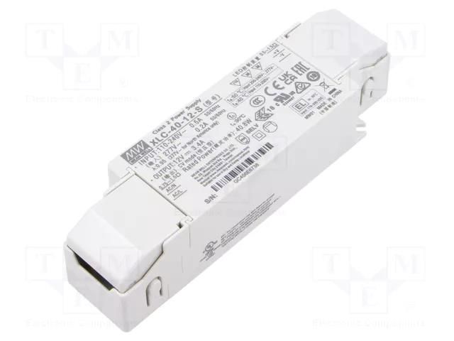 Power supply: switching; LED; 40W; 12VDC; 0÷3.4A; 100÷305VAC; OUT: 1 MEAN WELL XLC-40-12-S