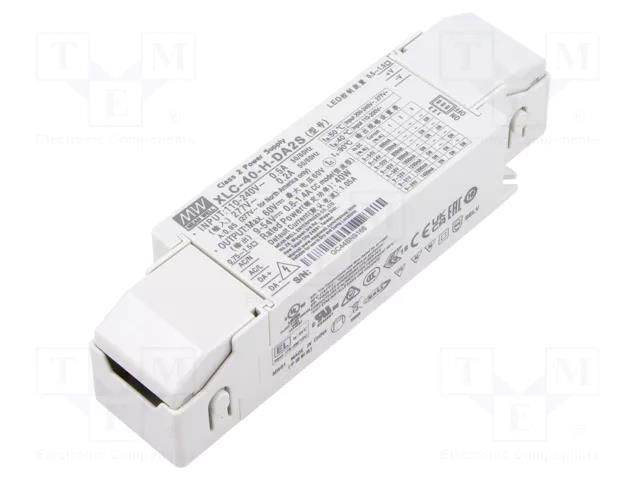 Power supply: switching; LED; 40W; 9÷54VDC; 600mA÷1.4A; 100÷305VAC MEAN WELL XLC-40-H-DA2S