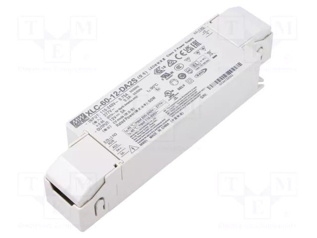 Power supply: switching; LED; 60W; 12VDC; 0÷5A; 155÷400VDC; XLC-60 MEAN WELL XLC-60-12-DA2S