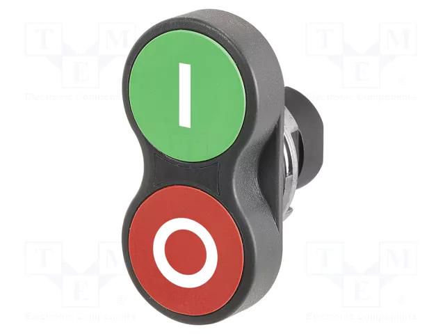 Switch: double; 22mm; Stabl.pos: 1; green/red; none; IP65; flat; 46 EAO 46-2J31.15T0.000