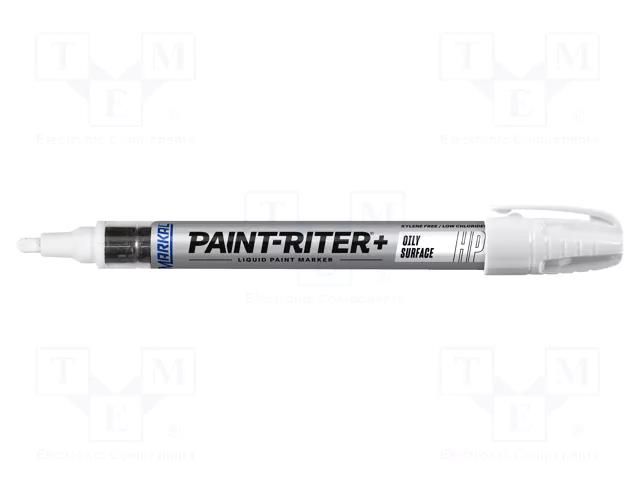 Marker: with liquid paint; white; PAINTRITER+ HP; Tip: round MARKAL MAR-96960-WH