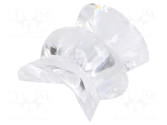 LED lens; rectangular; plexiglass PMMA; transparent; H: 16.7mm LEDIL C12868