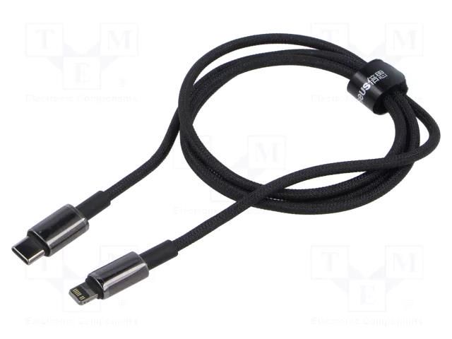 Cable; High Speed,USB 2.0; Apple Lightning plug,USB A plug; 2m BASEUS CALWJ-A01