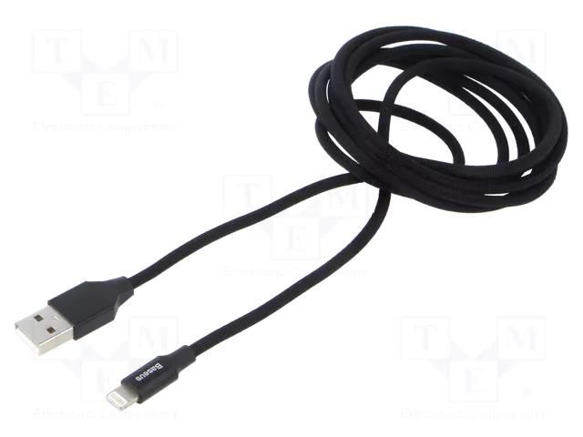 Cable; High Speed,USB 2.0; Apple Lightning plug,USB A plug BASEUS CALYW-A01