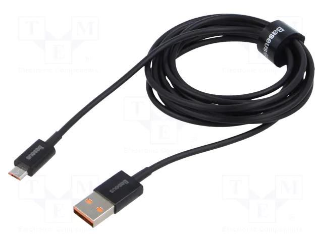 Cable; High Speed,USB 2.0; USB A plug,USB B micro plug; 2m; 2A BASEUS CAMYS-A01