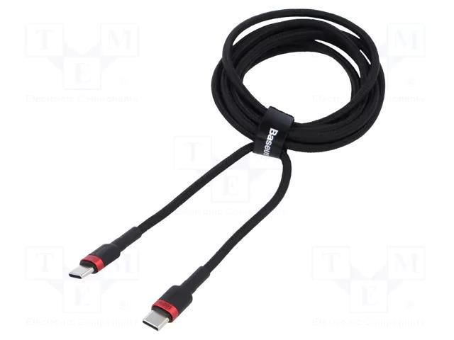 Cable; High Speed,USB 2.0; USB C plug,both sides; 2m; black; 100W BASEUS CATKLF-AL91