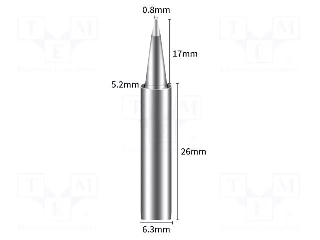 Tip; chisel; 0.8mm; for soldering station BAKON BK900-0.8D