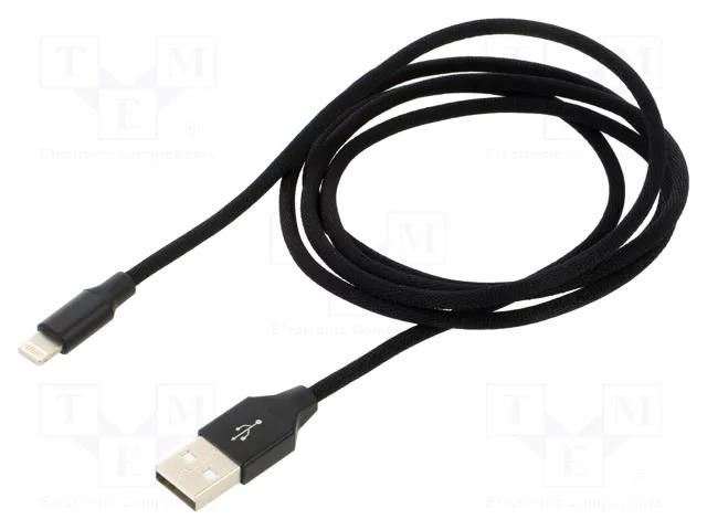 Cable; High Speed,USB 2.0; Apple Lightning plug,USB A plug BASEUS CALYW-01