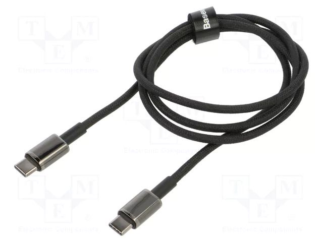 Cable; High Speed,USB 2.0; USB C plug,both sides; 1m; black; 100W BASEUS CATWJ-01