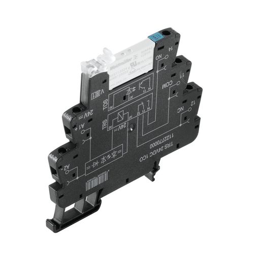 Relay module, 24 V DC ±20 %, Green LED, Free-wheeling diode, Reverse polarity protection, 1 CO contact (AgNi) , 250 V AC, 6 A, Screw connection Weidmuller 1122770000 04032248904808