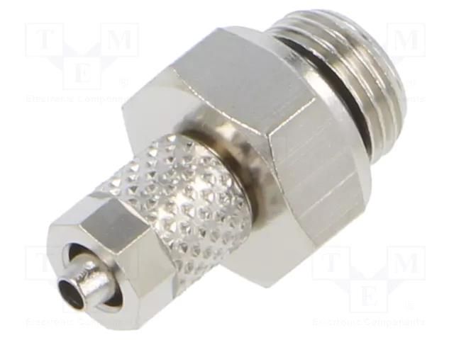 Screw-on fitting; threaded; max.15bar; nickel plated brass PNEUMAT 1020-4/2.7-1/8