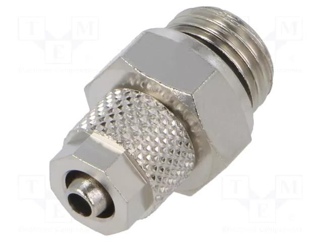 Screw-on fitting; threaded; max.15bar; nickel plated brass; 4mm PNEUMAT 1020-6/4-1/4