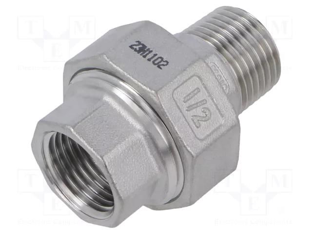 Threaded fitting; pipe union; max.10bar; 48.5mm PNEUMAT 2062-1/2-ES
