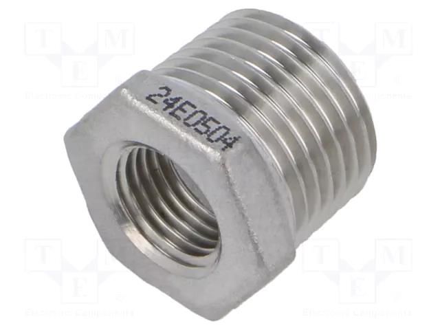 Nipple; threaded,reductive; max.10bar; 19.5mm PNEUMAT 2080-1/2-1/4-ES