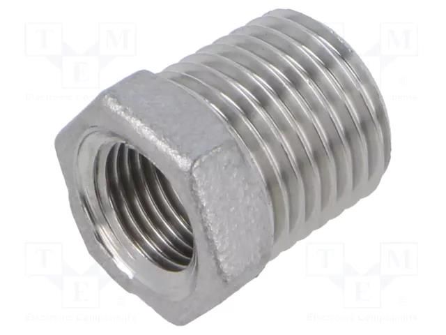 Nipple; threaded,reductive; max.10bar; 16mm PNEUMAT 2080-1/4-1/8-ES