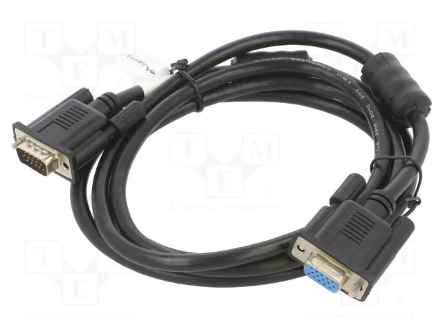 Cable; D-Sub 15pin HD socket,D-Sub 15pin HD plug; black; 1.8m LANBERG CA-VGAC10CC-0018B+