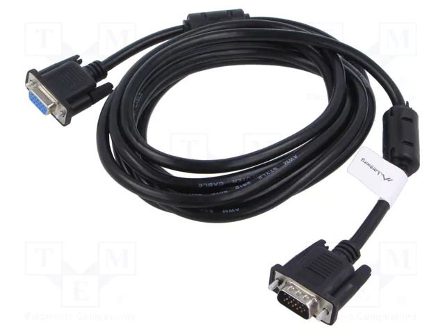 Cable; D-Sub 15pin socket,D-Sub 15pin HD plug; black; 3m LANBERG CA-VGAC10CC-0030B+