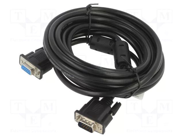 Cable; D-Sub 15pin HD socket,D-Sub 15pin HD plug; black; 5m LANBERG CA-VGAC10CC-0050B+