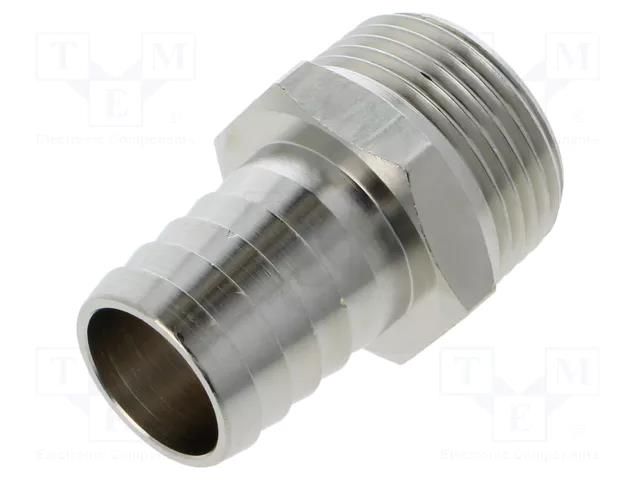 Threaded fitting; connector pipe; nickel plated brass; 25mm PNEUMAT 3040-25-1