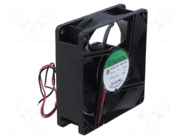 Fan: DC; axial; 24VDC; 80x80x25mm; 76.43m3/h; 36.1dBA; ball; 3600rpm SUNON EF80252BX-A99-A