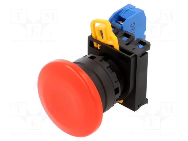 Switch: push-button; 22mm; Stabl.pos: 1; NO; red; none; IP65; YW IDEC YW1B-M4E10R