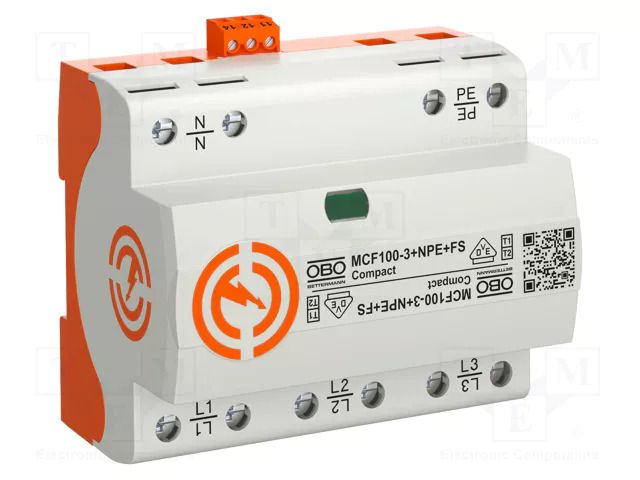 Surge arrester; Type 1+2; Poles: 3+NPE; In 8/20us: 35kA; 255VAC OBO BETTERMANN OBO-5096987