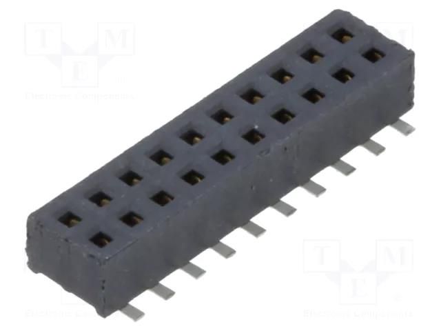 Connector: pin strips; female; PIN: 20; 1.27mm; gold flash; SMT SAMTEC CLP-110-02-F-D-K