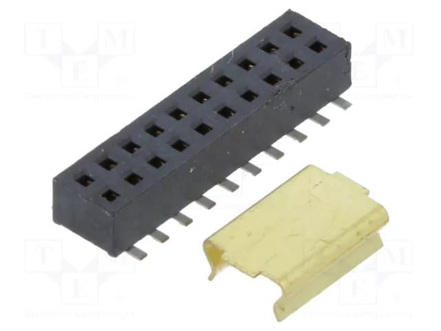 Connector: pin strips; female; PIN: 20; 1.27mm; gold flash; SMT SAMTEC CLP-110-02-F-D-P