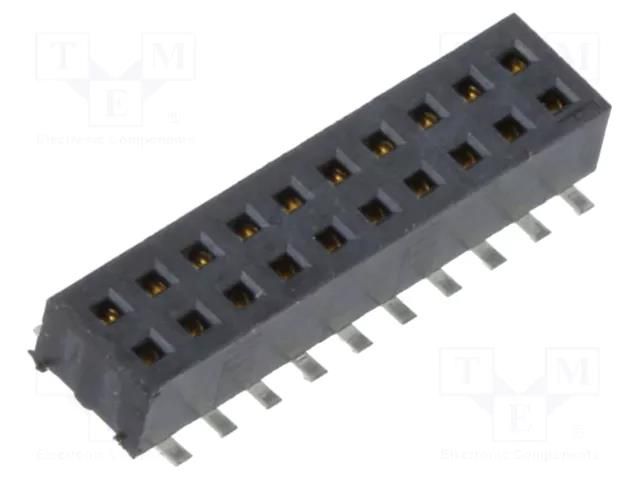 Connector: pin strips; female; PIN: 20; 1.27mm; gold-plated; SMT SAMTEC CLP-110-02-L-D-A