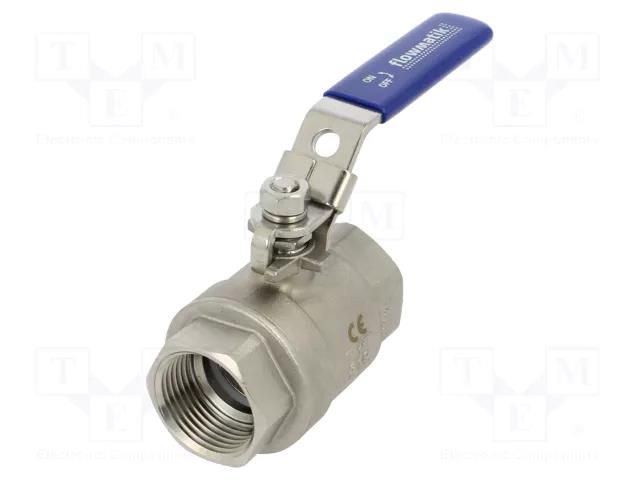 Ball valve; acid resistant steel AISI 316; PTFE; max.63bar PNEUMAT FMZK2-1