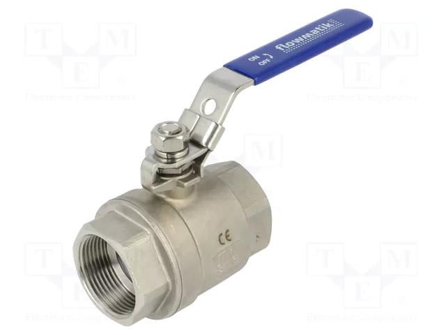 Ball valve; acid resistant steel AISI 316; PTFE; max.63bar PNEUMAT FMZK2-114