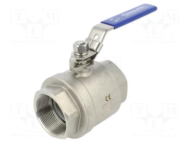 Ball valve; acid resistant steel AISI 316; PTFE; max.63bar PNEUMAT FMZK2-2