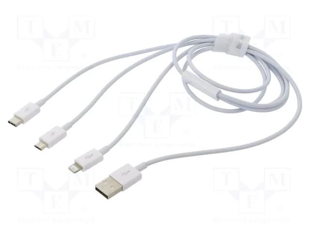 Cable; High Speed,USB 2.0; 1m; white; 3.5A BASEUS P10320105221-00