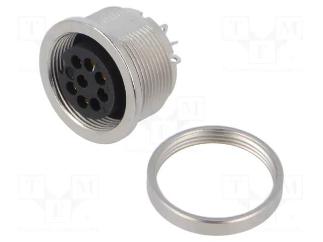 Connector: M16; socket; female; 5A; 60V; PIN: 8; IP67; soldering BINDER 09-0174-09-08