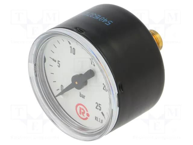 Manometer; 0÷25bar; G 1/8",rear connection; 40mm; Temp: -20÷60°C PNEUMAT 110.48