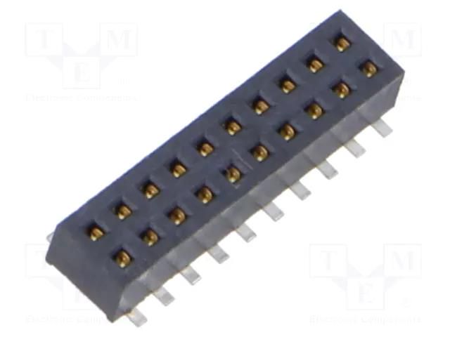 Connector: pin strips; female; PIN: 20; 1.27mm; gold flash; SMT SAMTEC CLP-110-02-F-D-A-K