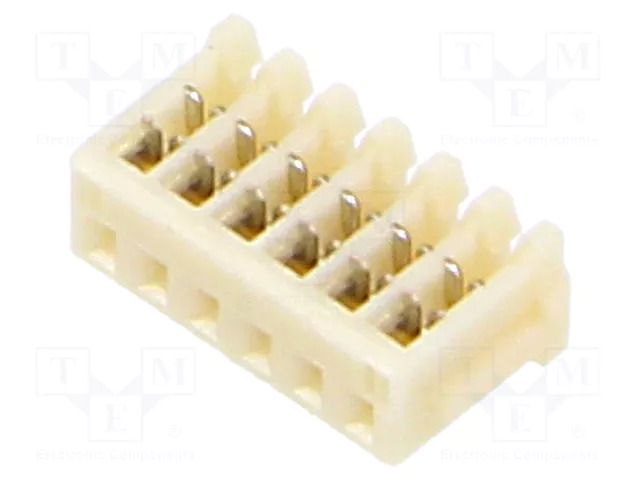 Connector: wire-board; plug; female; SR; 700mA; 50V; PIN: 6; IDC; 1mm JST 06SR-3S
