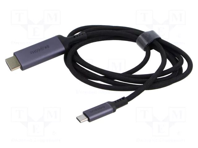Adapter; HDMI plug,USB C plug; 1.5m; black; 8K,HDR; textile BASEUS B0063370G111-00