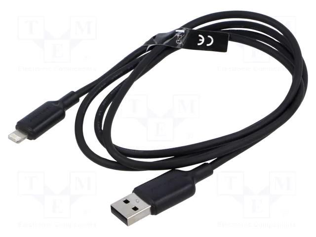 Cable; USB 2.0; Apple Lightning plug,USB A plug; nickel plated VENTION LAMBH