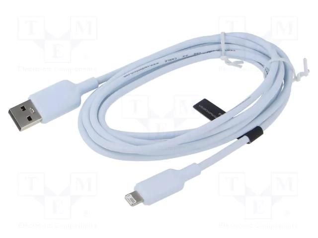 Cable; USB 2.0; Apple Lightning plug,USB A plug; nickel plated VENTION LAMSH