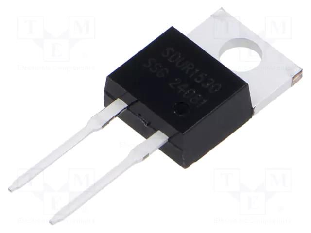Diode: rectifying; THT; 300V; 15A; tube; TO220AC; Ufmax: 1.26V; 45ns SMC DIODE SOLUTIONS SDUR1530-SMC