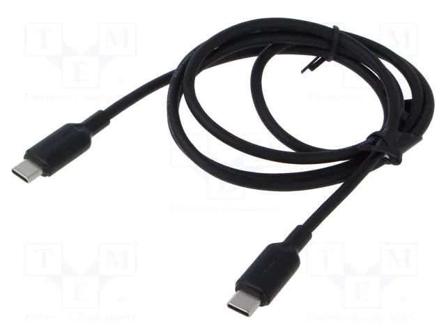 Cable; USB 2.0; USB C plug,both sides; nickel plated; 1m; black VENTION TRCBF