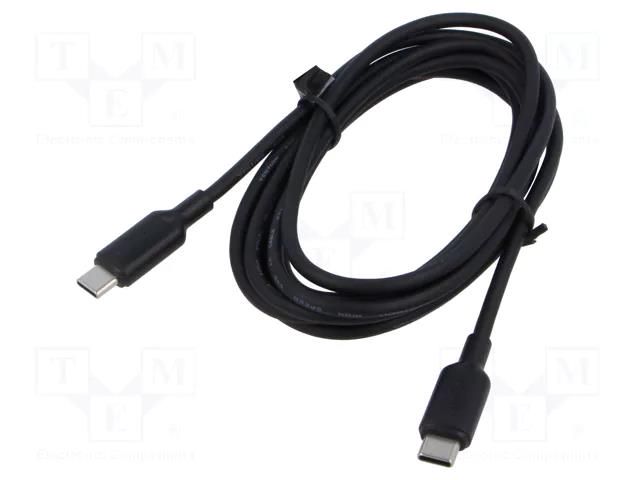 Cable; USB 2.0; USB C plug,both sides; nickel plated; 2m; black VENTION TRCBH