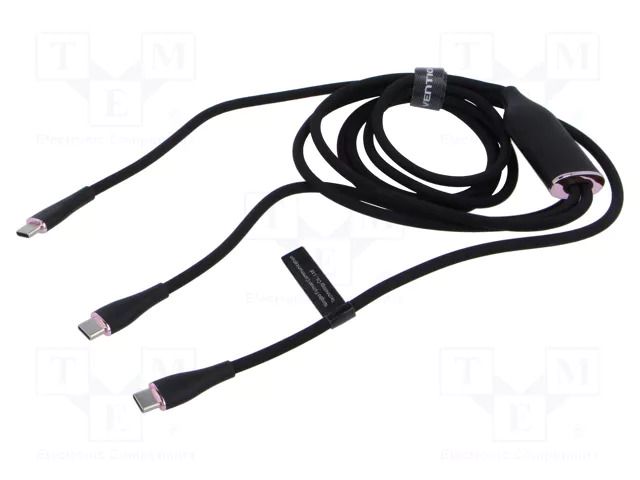 Cable; USB 2.0; USB C plug,USB C plug x2; nickel plated; 1.5m VENTION CTMBG