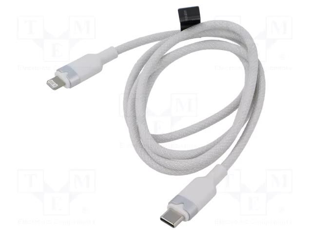 Cable; USB 2.0; Apple Lightning plug,USB C plug; nickel plated VENTION LALWF