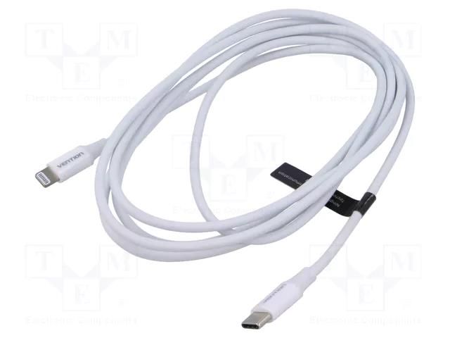 Cable; USB 2.0; Apple Lightning plug,USB C plug; nickel plated VENTION TASWH