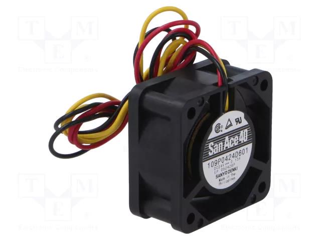 Fan: DC; axial; 24VDC; 40x40x20mm; 18.6m3/h; 42dBA; ball; 11000rpm SANYO DENKI 109P0424D601