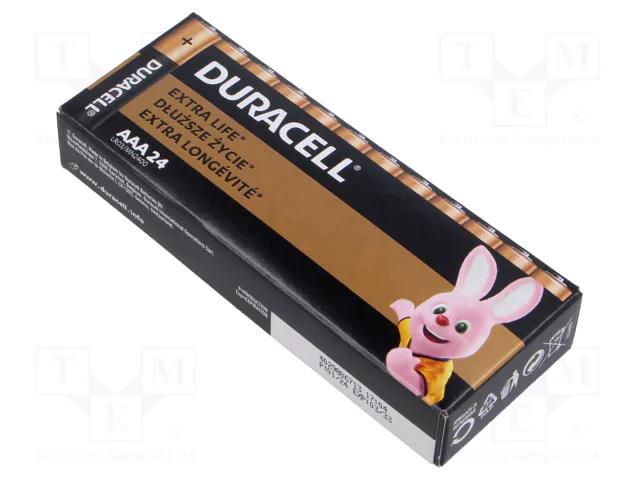 Battery: alkaline; AAA; 1.5V; non-rechargeable; 24pcs; BASIC DURACELL BAT-LR3/DRB-K24